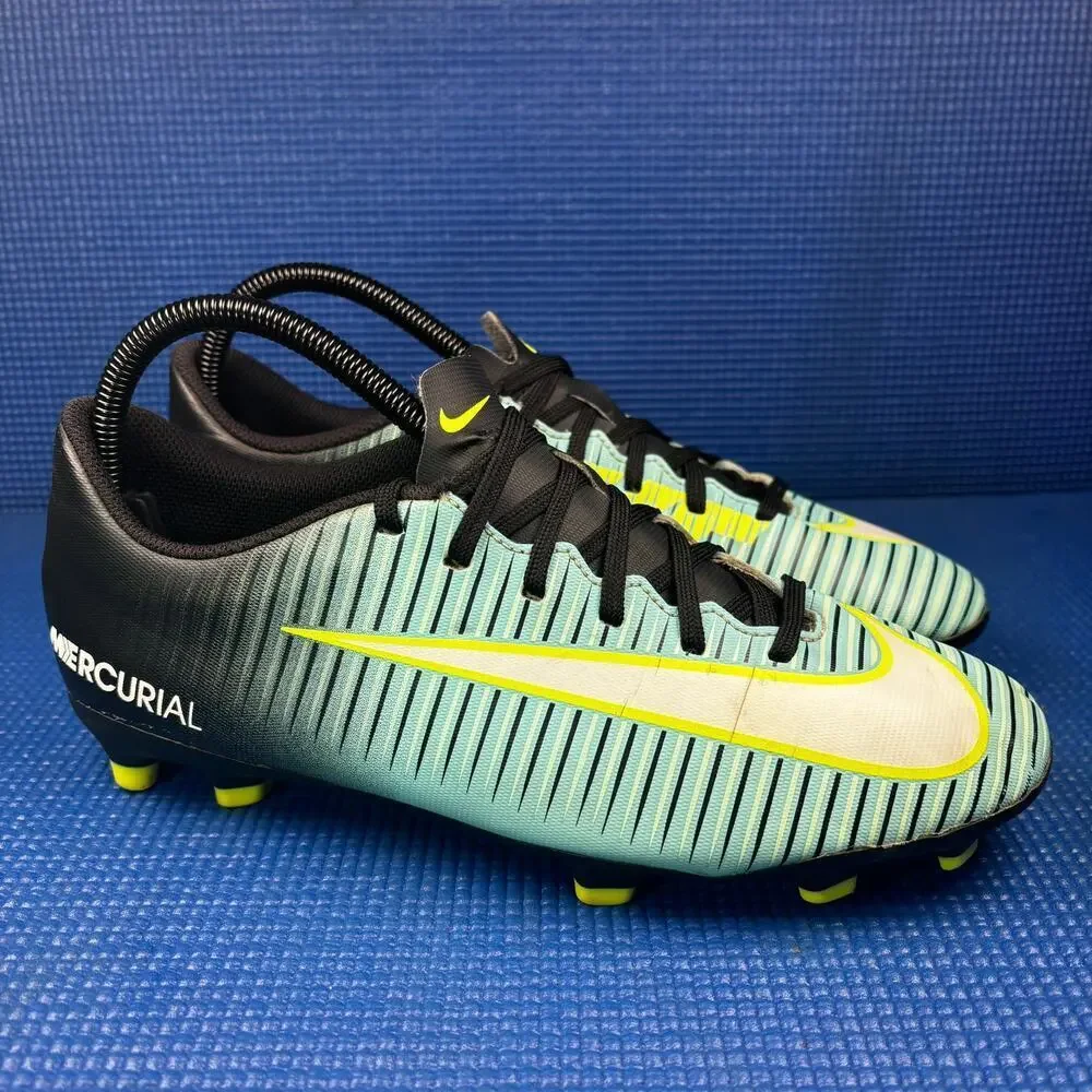 🔴 Nike Mercurial Vortex 3 Women`s Size 8.5 Blue Black Soccer Cleats 844245-400